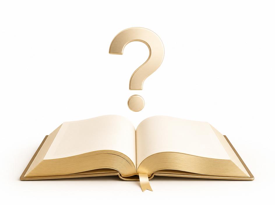 Biblia abierta con signo de interrogación representando la falta de dirección